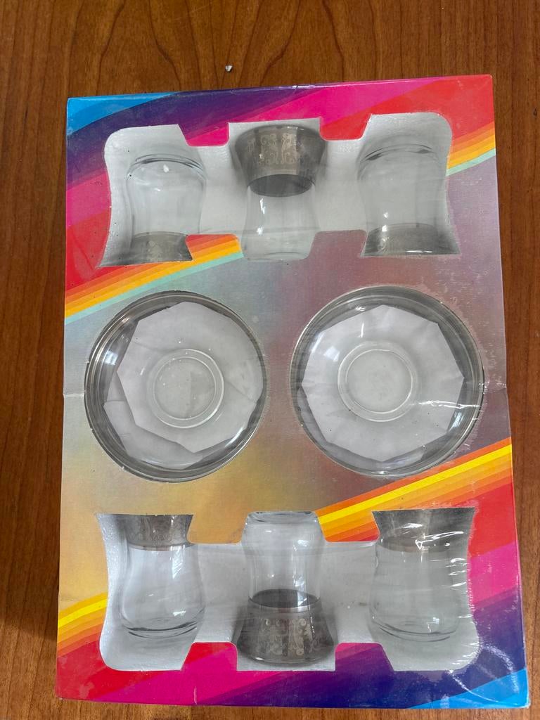 Turks theeservies met dienblad (nieuw in verpakking), Ophalen, Nieuw, Glas, Overige stijlen