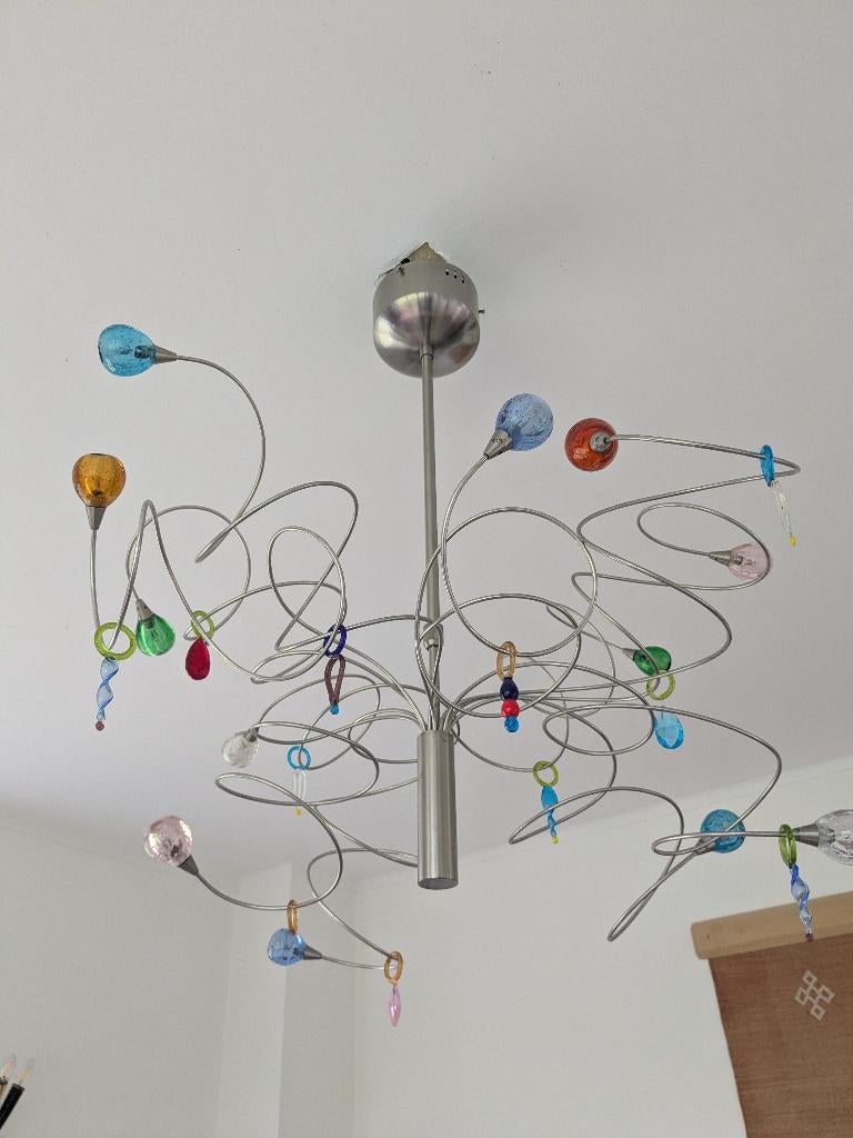 Harco Loor Strawberry design lamp - handgeblazen glas, Gebruikt, Ophalen of Verzenden, Glas, 75 cm of meer