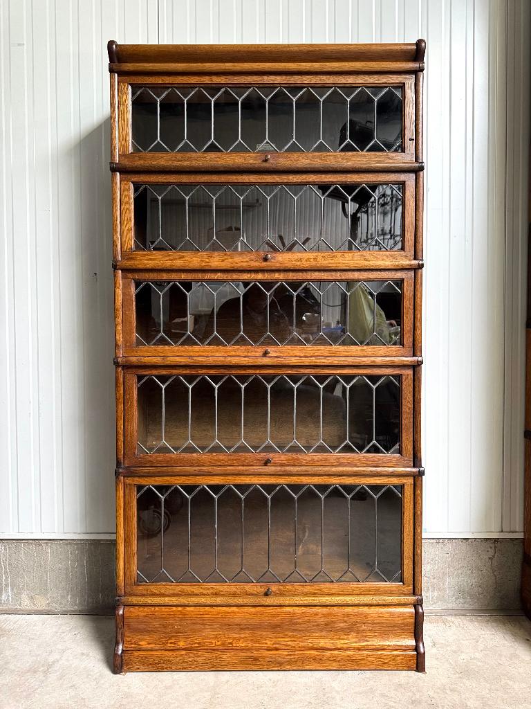 antieke GLAS-IN-LOOD Globe Wernicke BOEKENKAST vitrinekast, Antiek en Kunst, Ophalen of Verzenden