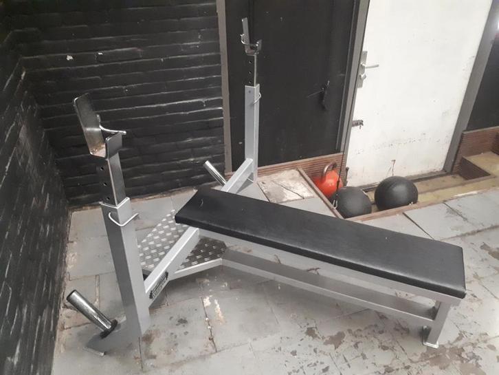 Halterbank drukbank, Sport en Fitness, Fitnessmaterialen, Fitnessbank, Ophalen