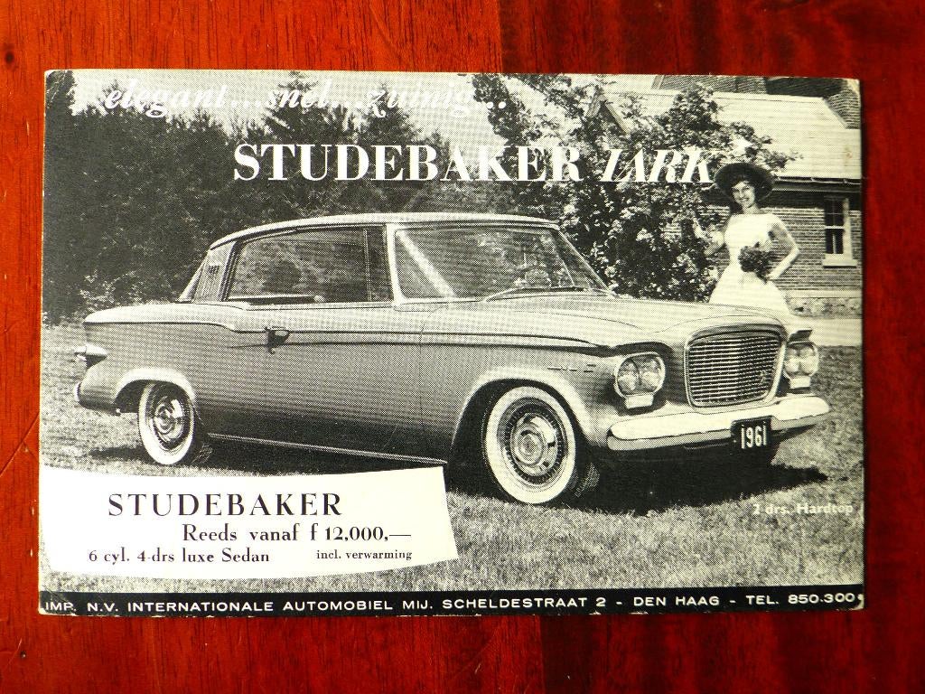 Studebaker Lark 1961 briefkaart, Verzenden, Gelezen, Overige merken