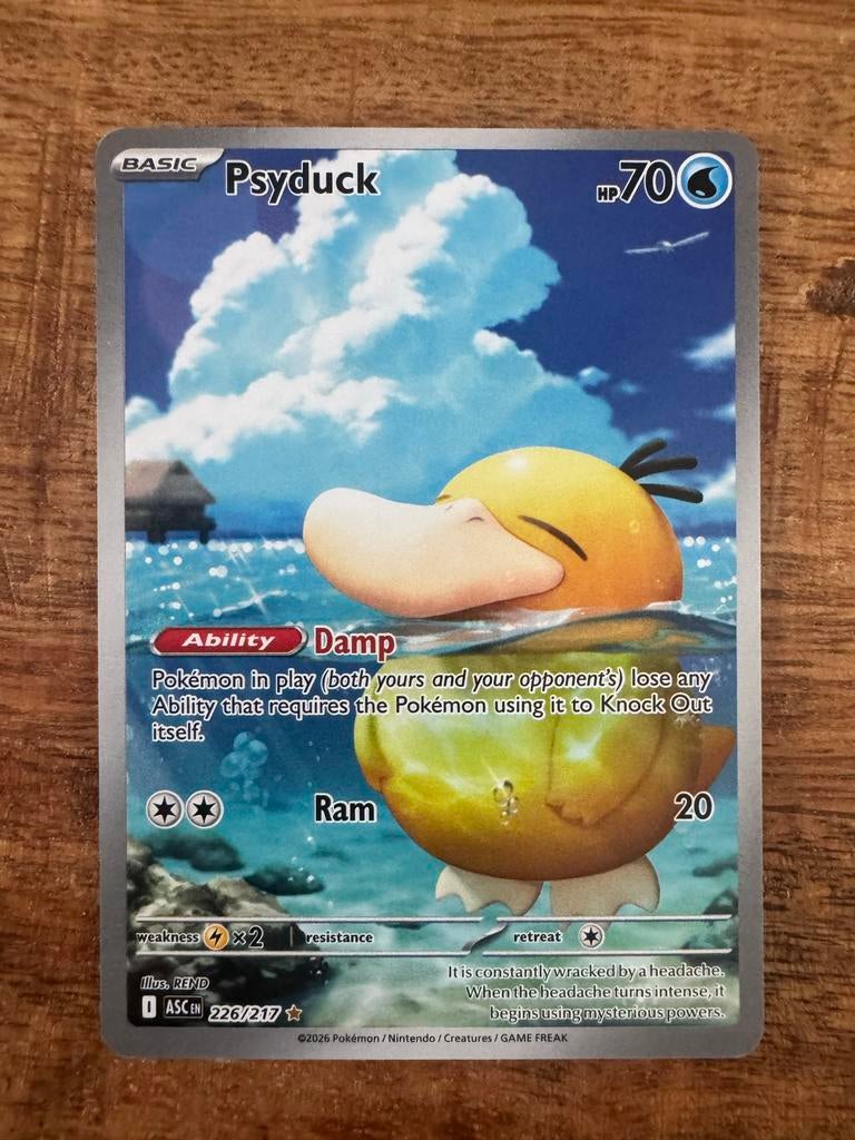 Psyduck Pokémon Kaart 226/217 - Basic HP70, Ophalen of Verzenden, Nieuw, Losse kaart
