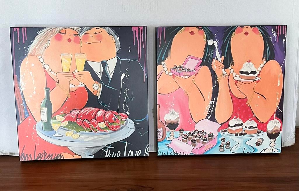 El van Leersum schilderijen 2x, Ophalen of Verzenden