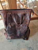 Donkerbruine leren rugzak van Leather disign, Ophalen of Verzenden, Zo goed als nieuw, Overige merken, 30 tot 45 cm