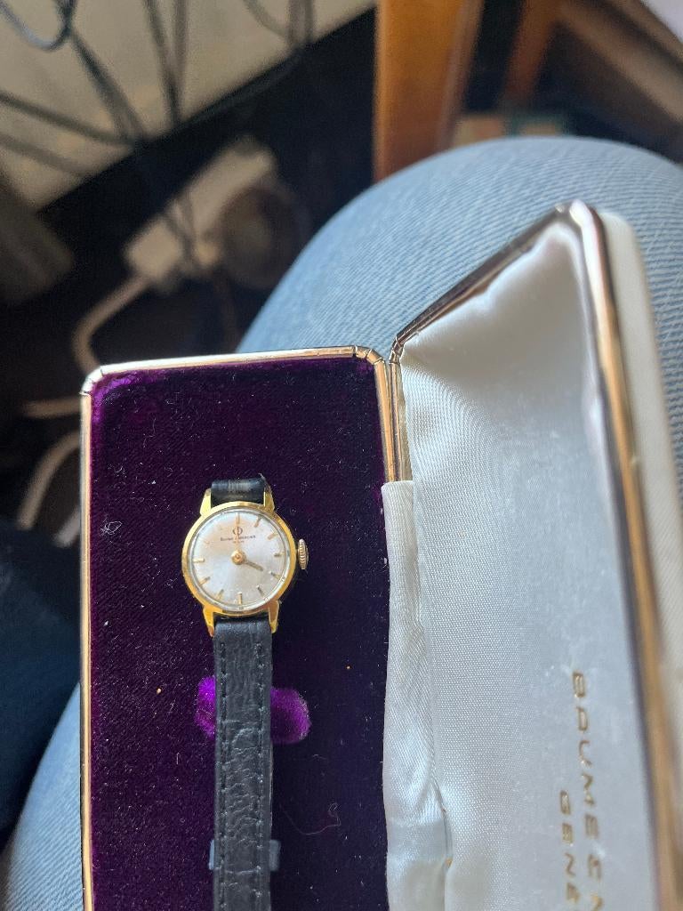 DAMES HORLOGE BAUME & MERCIER, Overige merken, Ophalen of Verzenden, Goud, Leer