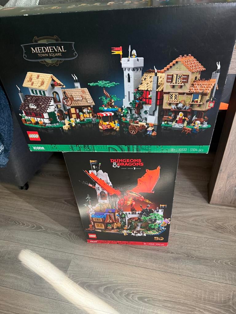 lego middeleeuws stadsplein 20332 en 21348 dungeons en, Ophalen of Verzenden, Zo goed als nieuw