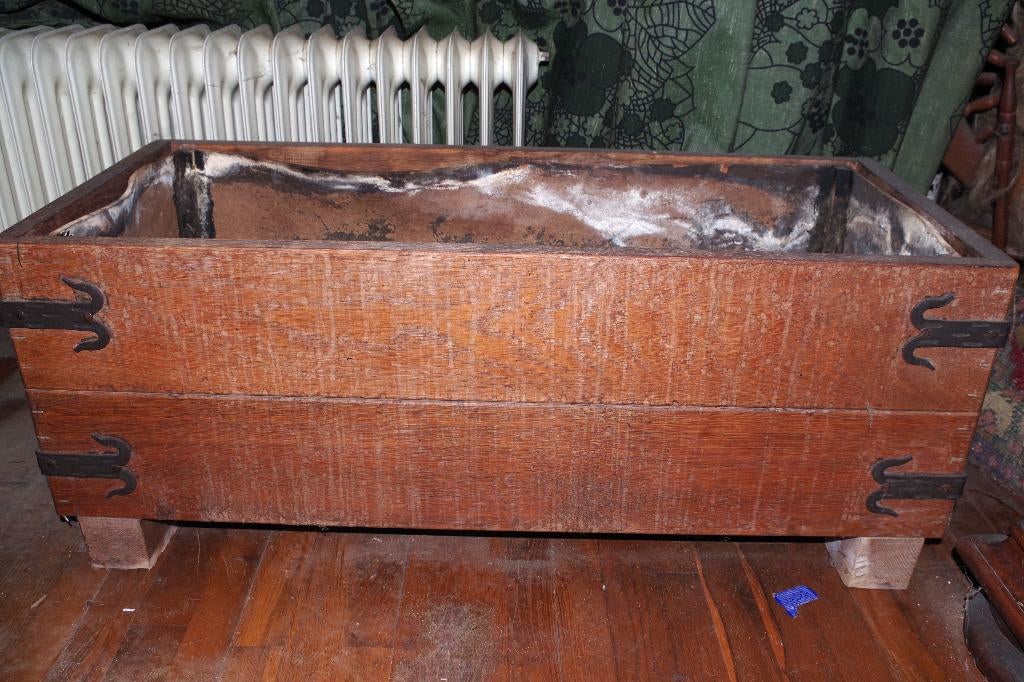 Open eikenhouten kist, Huis en Inrichting, Woonaccessoires | Kisten, Ophalen, Minder dan 50 cm, 50 tot 100 cm, Eikenhout