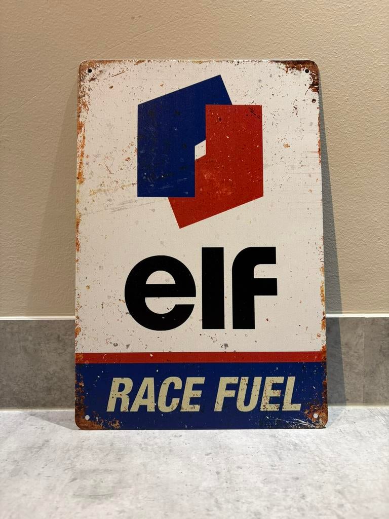 Mancave Bar Café Wanddecoratie metalen bordje Elf Race Fuel, Ophalen of Verzenden, Zo goed als nieuw, Reclamebord