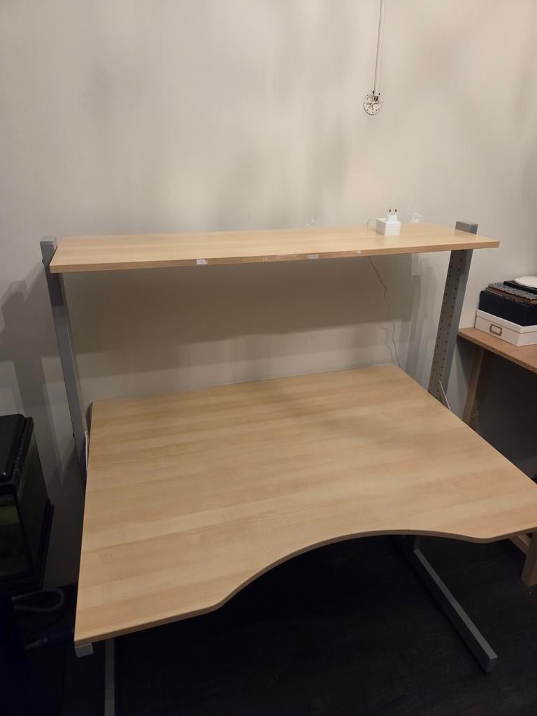 Bureau inclusief LED-strip - 120x90cm (hoogte instelbaar), Ophalen, In hoogte verstelbaar, Gebruikt, Bureau