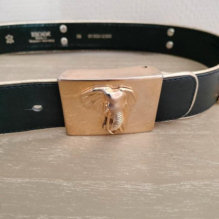 Vintage Escada Leren Riem, Kleding | Dames, Riemen en Ceinturen, Gedragen, Heupriem, 80 tot 90 cm, 3 tot 5 cm, Zwart, Echt leder