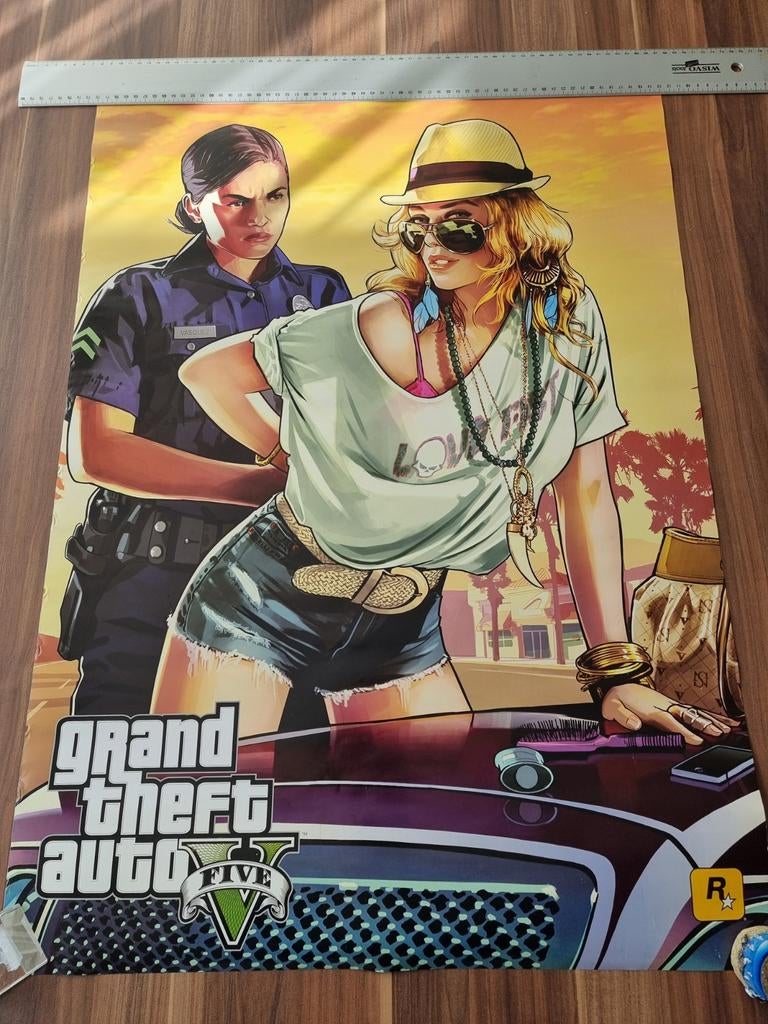 Gta 5 & Tony Montana Poster te koop, Ophalen, Zo goed als nieuw, Overige vormen, Overige onderwerpen