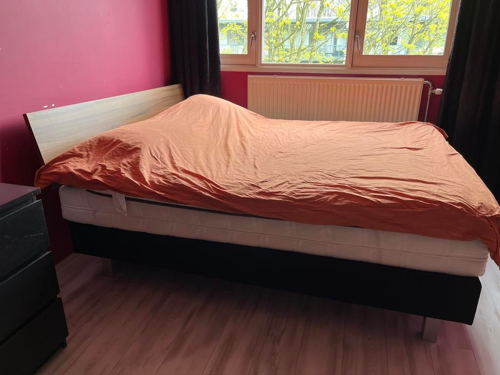 Compleet boxspring bed met topper (A’dam ophalen), Huis en Inrichting, Ophalen, Tweepersoons, Zo goed als nieuw, 160 cm