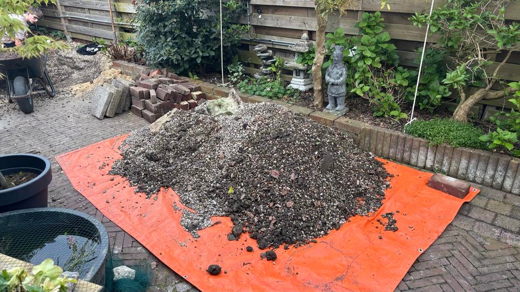 Gratis Gebruikt grind voor tuin of oprit, Ophalen, Gebruikt, Grijs, Grind