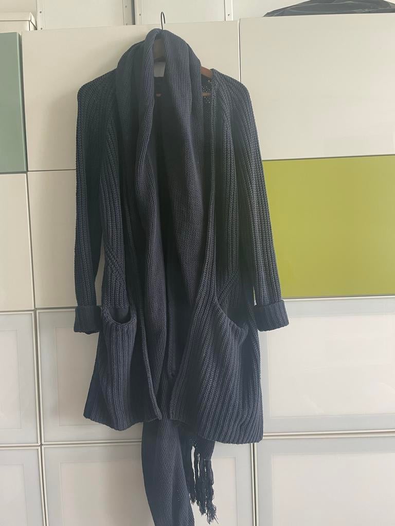 10 days set vest met sjaal. Donkerblauw., Ophalen of Verzenden, Gedragen, Blauw