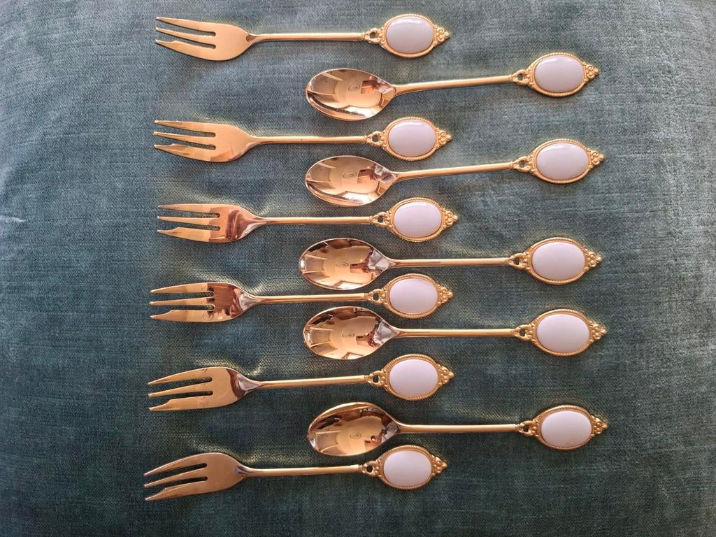 Royal Albert Val D'or lepeltjes en vorkjes, Ophalen of Verzenden