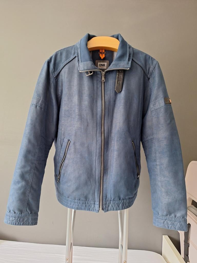 Blauw kort jack suède look, Ophalen of Verzenden, Zo goed als nieuw, Blauw