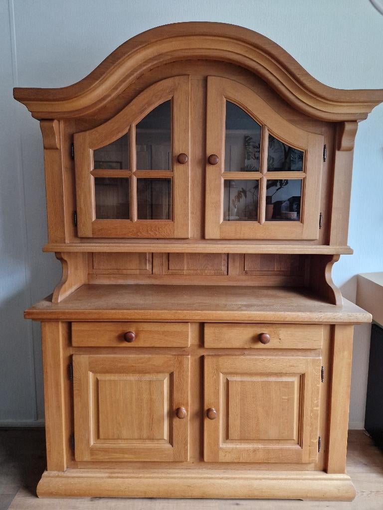 Eikenhouten buffetkast, Ophalen, Gebruikt, 200 cm of meer, Eikenhout