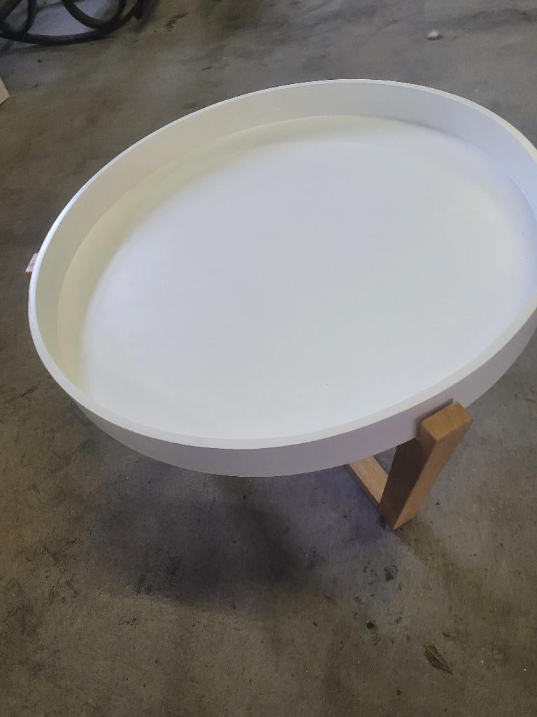 Bijzettafel wit, Huis en Inrichting, Minder dan 55 cm, Rond, Zo goed als nieuw, Hout