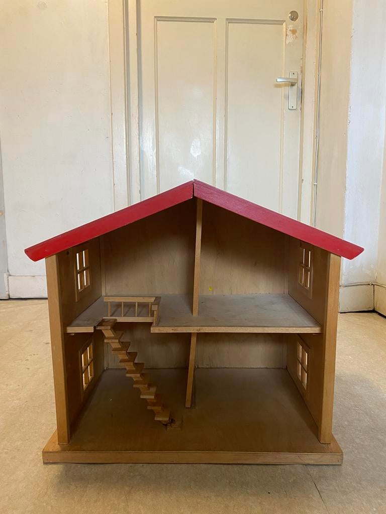 Poppenhuis met meubeltjes, Kinderen en Baby's, Speelgoed | Poppenhuizen, Ophalen, Gebruikt, Poppenhuis
