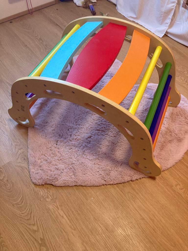 Houten Speelboog - Montessori Klimrek Regenboog, Ophalen, Zo goed als nieuw, Jongen of Meisje