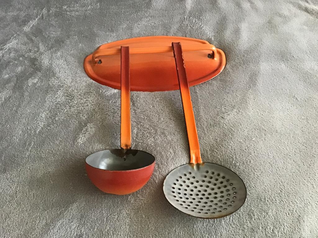 Lepelrek emaille, vintage, Antiek en Kunst, Antiek | Keukenbenodigdheden, Ophalen of Verzenden