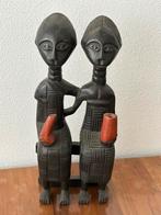 Vintage Afrikaanse Houten Beeldjes - Man en Vrouw, Ophalen of Verzenden