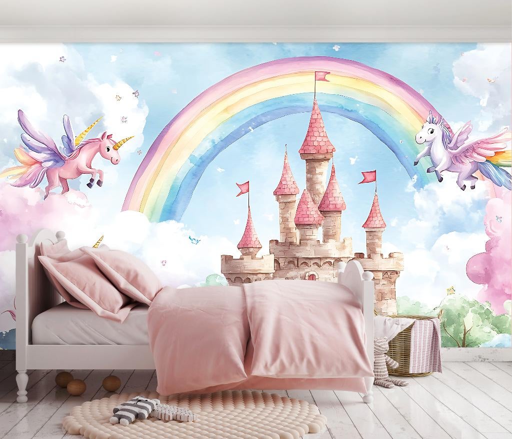 Fotobehang / Behang - Kinderkamer - Unicorns in Wonderland, Verzenden, Minder dan 10 m², Info@fotobehangkoning.nl, Kinderkamer