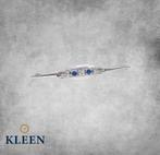 14K Witgouden Broche 0.20 CRT Diamonds // 0.30 CRT Saphire, Ophalen of Verzenden, Zo goed als nieuw, Goud, Goud