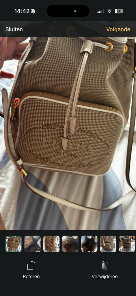 Bucket prada bag, Ophalen of Verzenden, Zo goed als nieuw, Zwart, Handtas