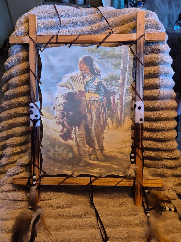 Decoratief schilderij met Native American thema, Tuin en Terras, Zand, Gebruikt, Overige typen, Ophalen of Verzenden