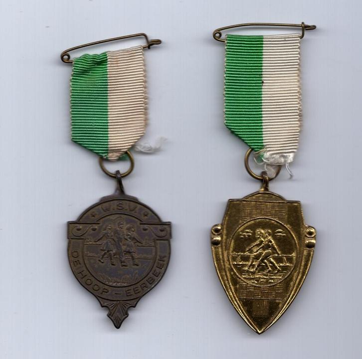 2 Medailles WSV de Hoop Eerbeek, Postzegels en Munten, Penningen en Medailles, Overige materialen, Nederland, Ophalen of Verzenden