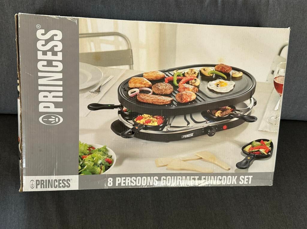 Gourmetstel I Princess I raclette I grill I Pasen 2026 I 8 p, Witgoed en Apparatuur, Gourmetstellen, Ophalen, Zo goed als nieuw