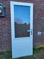 Houten Buitendeur met 3-Punts Sluiting, Doe-het-zelf en Verbouw, Deuren en Horren, Ophalen, Gebruikt, 200 tot 215 cm, Glas