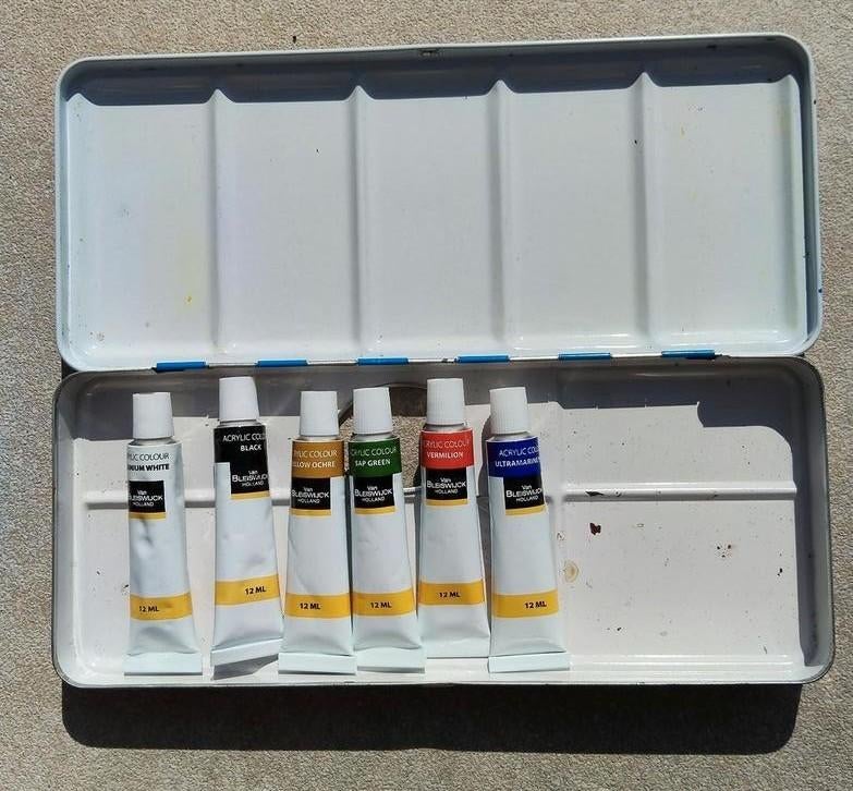 Bleiswijk Aquarel 6 x 12 ml + Aquarelblik voor 12 tubes, Hobby en Vrije tijd, Schilderen, Ophalen of Verzenden