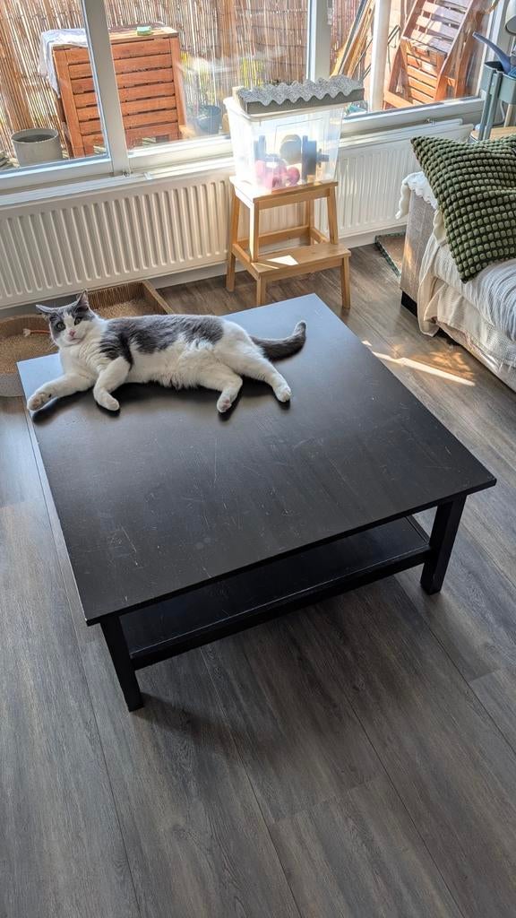 IKEA Hemnes Salontafel Zwart, Huis en Inrichting, Tafels | Salontafels, Ophalen, Gebruikt, 50 tot 100 cm, Vierkant