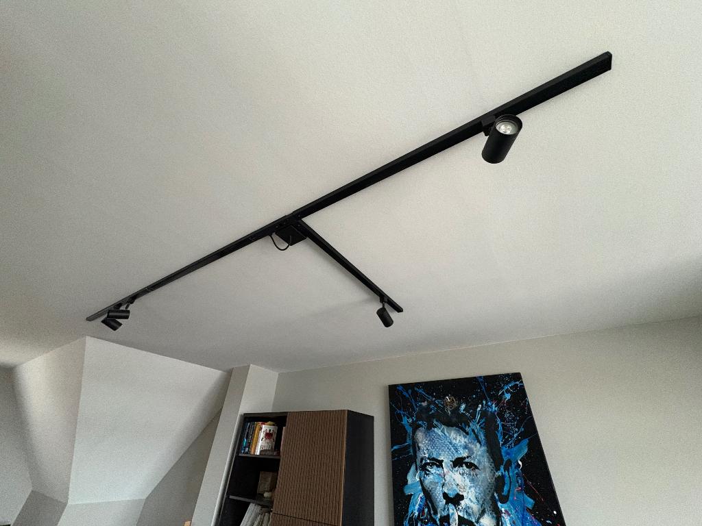 Rail verlichting, Huis en Inrichting, Lampen | Spots, Ophalen, Overige materialen, Modern / industrieel, Zo goed als nieuw