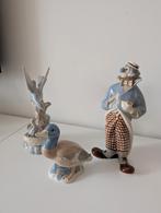Jaren '60 Valencia Porselein: Eend, Clown & Duif met Nest, Verzamelen, Beelden en Beeldjes, Ophalen of Verzenden, Gebruikt, Dier