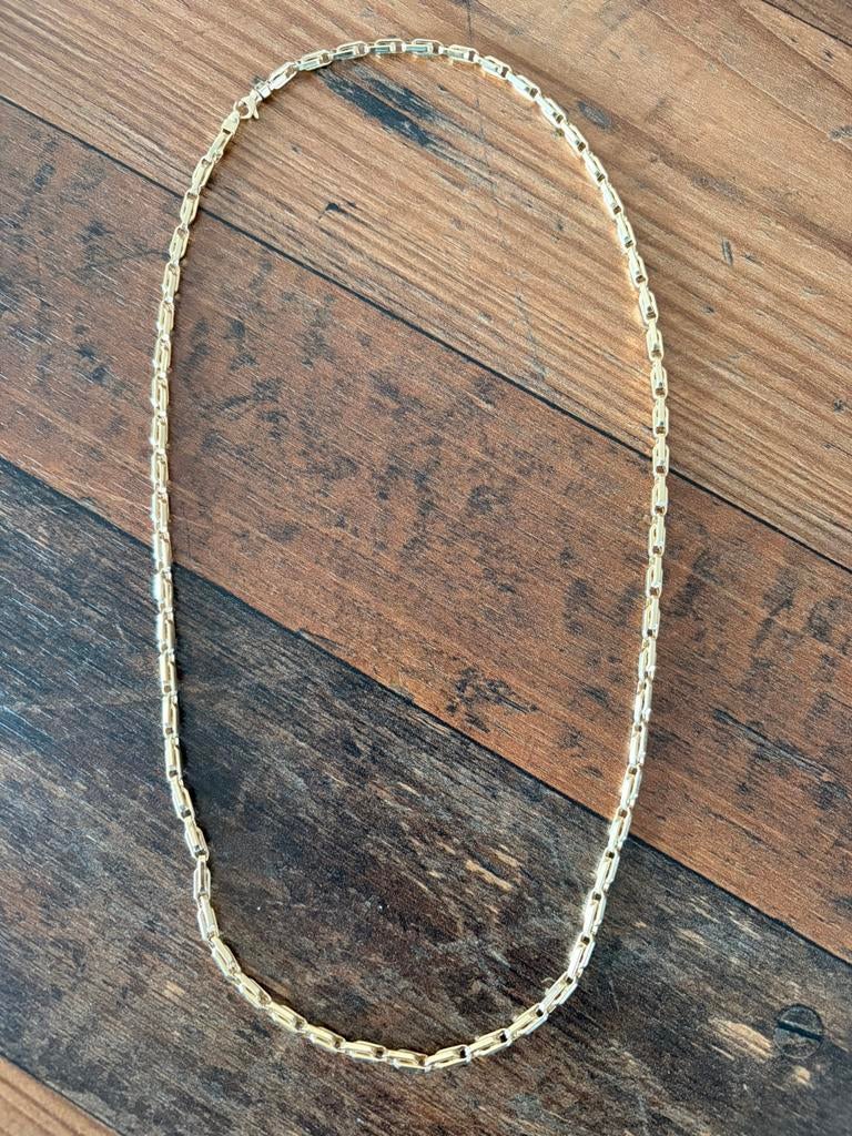 Gouden schakel kertting 14krt, Ophalen of Verzenden, Zo goed als nieuw, Goud