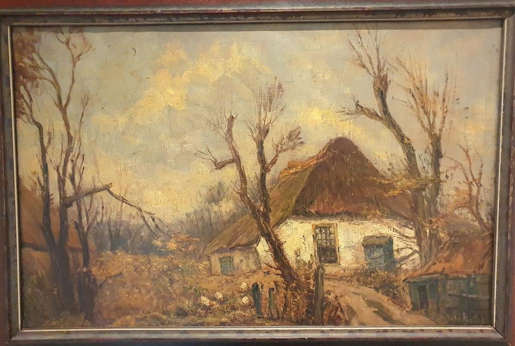 Antiek Schilderij W.F. Boekstal Olieverf op Doek, Ophalen