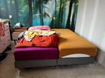 Gratis: 2 grijze boxsprings 90x200 in zeer goede staat, Ophalen, Gebruikt, 90 cm, Eenpersoons