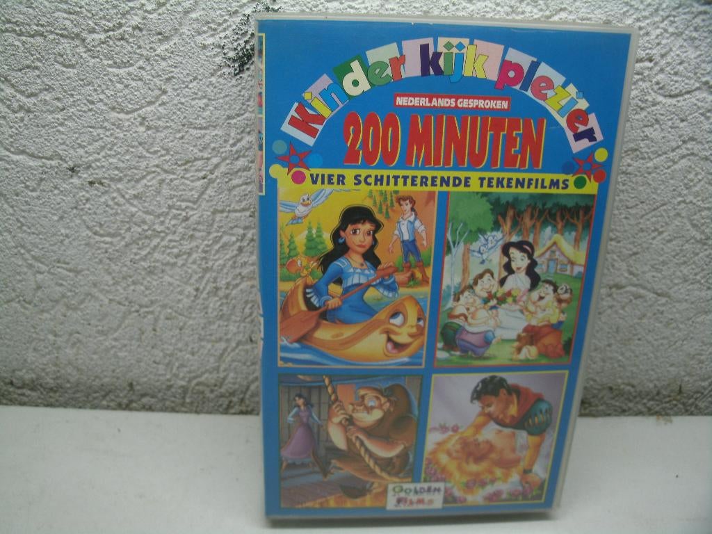 vhs 140a 4 tekenfilms oa assepoester/pocahontas, Alle leeftijden, Ophalen of Verzenden, Gebruikt