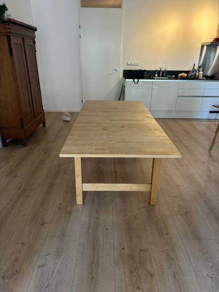IKEA eettafel | uitschuifbaar | massief hout, Huis en Inrichting, Tafels | Eettafels, Ophalen, Gebruikt, 100 tot 150 cm, 50 tot 100 cm