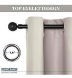 Verduisterende Gordijnen set 245 x 140 Ecru licht-bruin NEW, Bruin, 100 tot 150 cm, 200 cm of meer, Nieuw