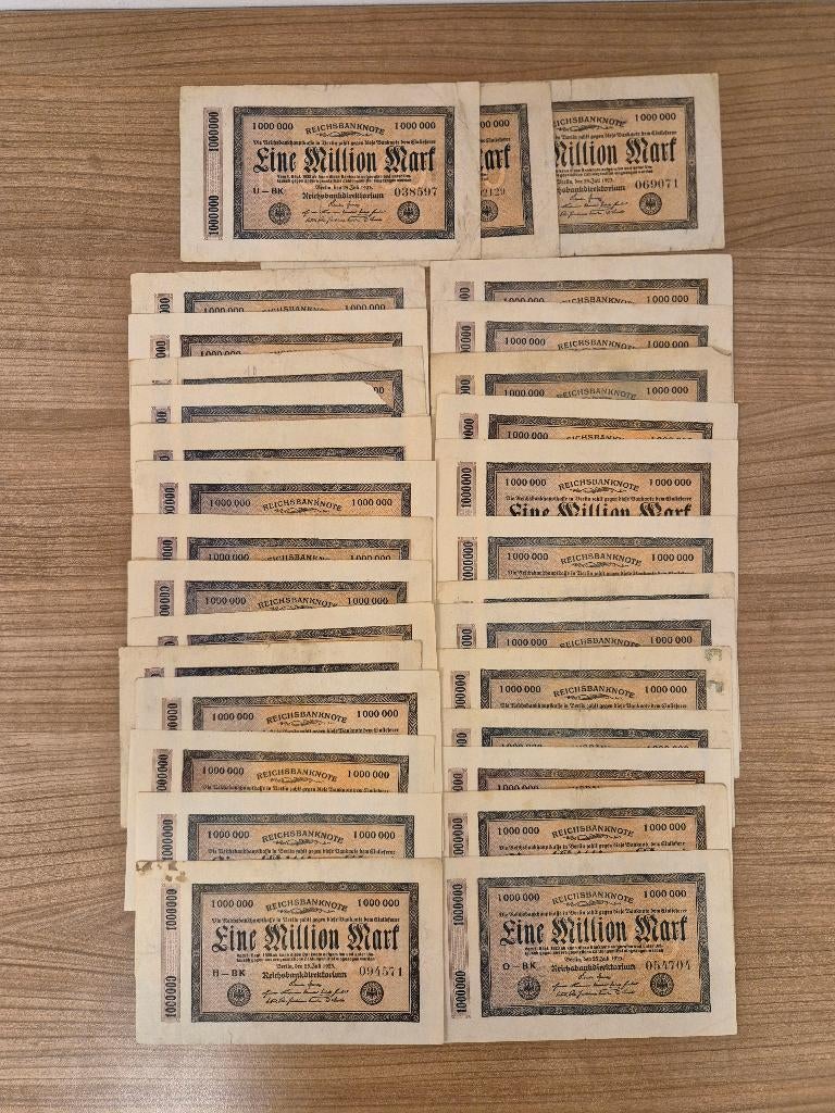 Duitsland - Reichsbanknote 1Mil Mark 1923 29 Stuks, Postzegels en Munten, Bankbiljetten | Europa | Niet-Eurobiljetten, Ophalen of Verzenden