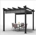 Luxe Pergola Zonwering Uitschuifbaar 3x3 - Aluminium Grijs, Tuin en Terras, Overkappingen, Verzenden, Nieuw, Tuinpaviljoen