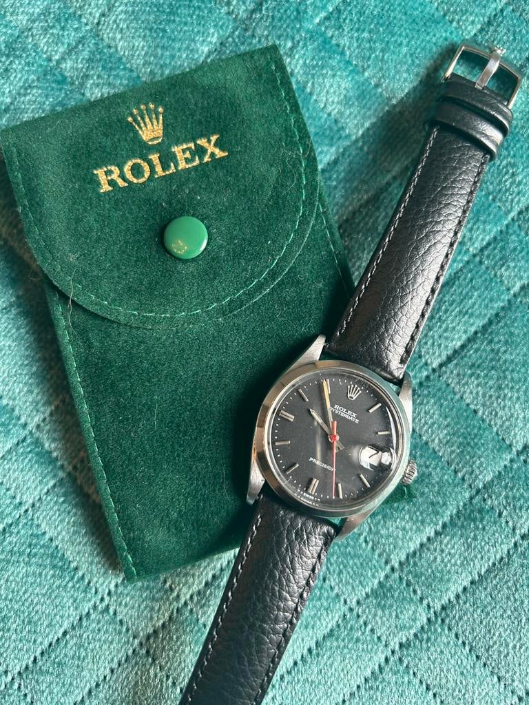 Zeldzame Rolex Oysterdate Precision - Red Hand (ref. 6694), Leer, Polshorloge, Ophalen of Verzenden, Zo goed als nieuw