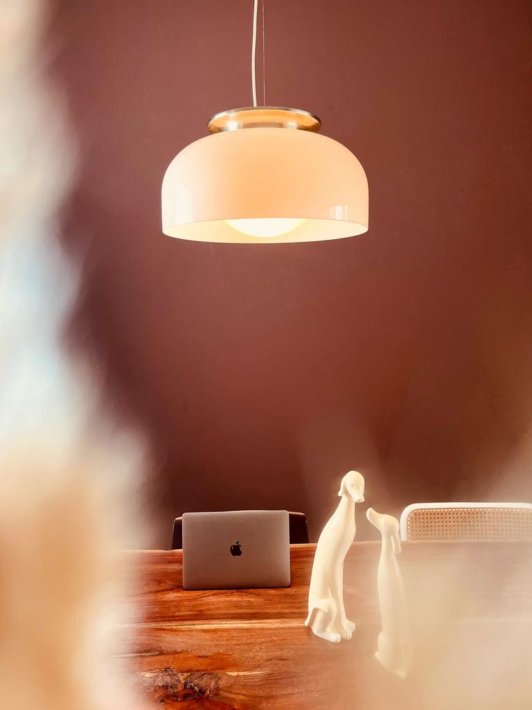 Italiaanse “70’s Guzzini hanglamp Luigi Massoni, Ophalen of Verzenden, Zo goed als nieuw