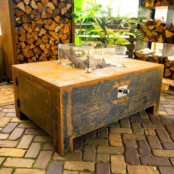 Cortenstaal gashaard, vuurtafel, terrasverwarming, Tuin en Terras, Terrasverwarmers, Nieuw, Ophalen of Verzenden, Waterbestendig