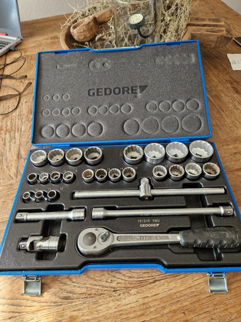 Gedore D 19 VMU-10 doppenset - 10 tm 36, Ophalen of Verzenden, Gebruikt