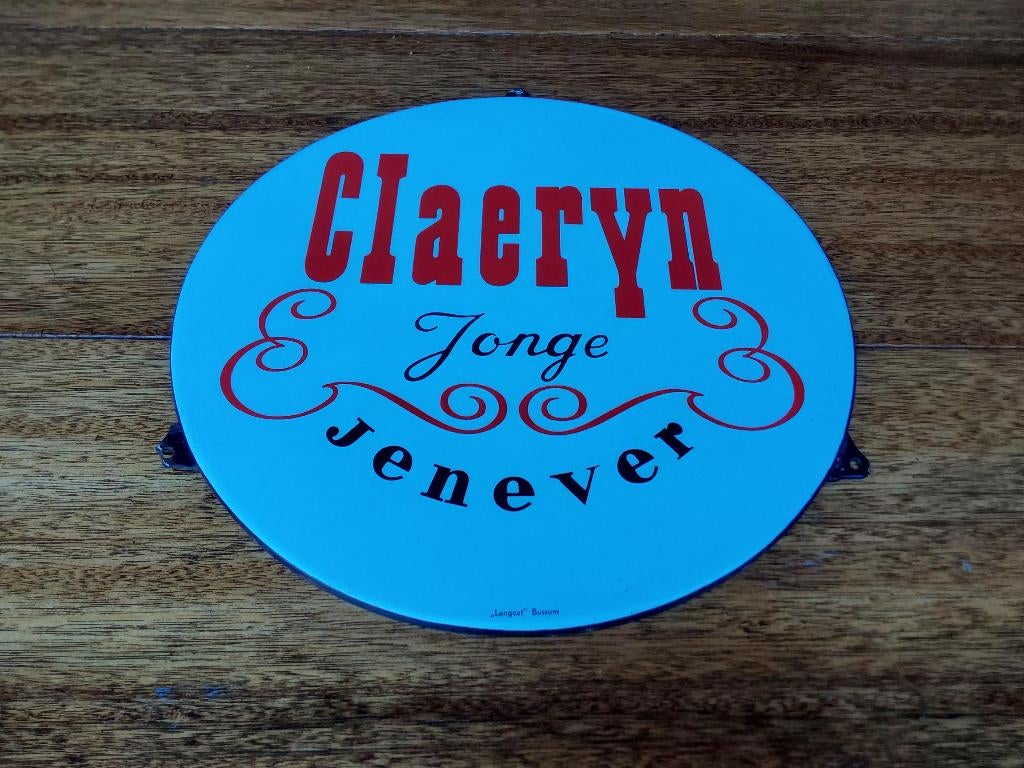 Emaille Reclamebord Bord Claeryn Langcat Bussum, Ophalen of Verzenden, Zo goed als nieuw, Reclamebord